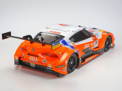 TAMIYA 58703 1:10 au Tom's GR Supra (TT-02) -Remote Control Car, RC Vehicle, Building, Assembly Kit Model, Unvarnished