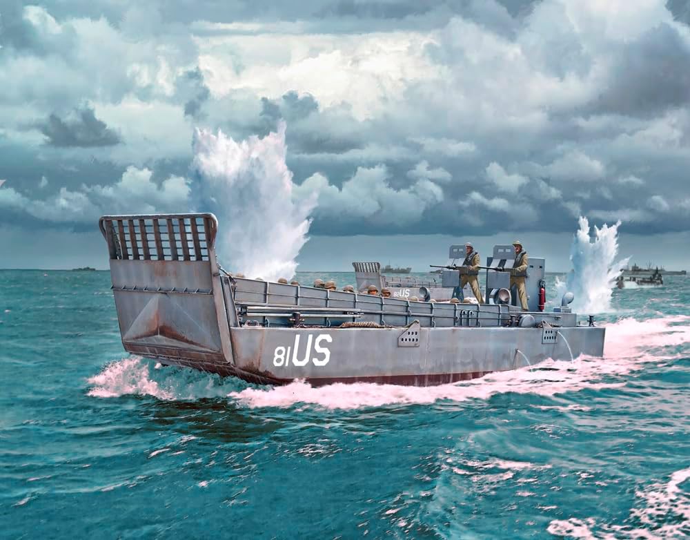 Italeri 6755 1:35 LCM 3 (Landing Craft Mechanized) Model Building Kit, Standing Model Building, Crafts, Hobby, Gluing, Plastic Kit, Military Kit
