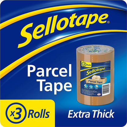 Sellotape Parcel Tape, Brown Tape for Packing, High-Strength Packaging Tape for Professional & Office Use, Packing Tape for Heavy Loads