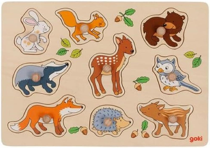 GOKI- Animales del Bosque, Encaje No Aplica Juegos de acción y Reflejos, Multicolor, único (57387