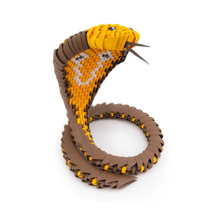 Origami 3D 501840-3D Origami Cobra - Beautiful 3D Paper Sculpture with Patented Components and Comprehensible Building Instructions 360 Pieces 12 x 12 x 14 cm from 8 Years