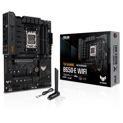 ASUS TUF GAMING B650M-E WIFI Mainboard Sockel AMD AM5 (Ryzen 7000, mATX, PCIe 5.0, DDR5-Speicher, WIFI 6E, USB 3.2 Gen 2x2 Typ-C, Aura Sync