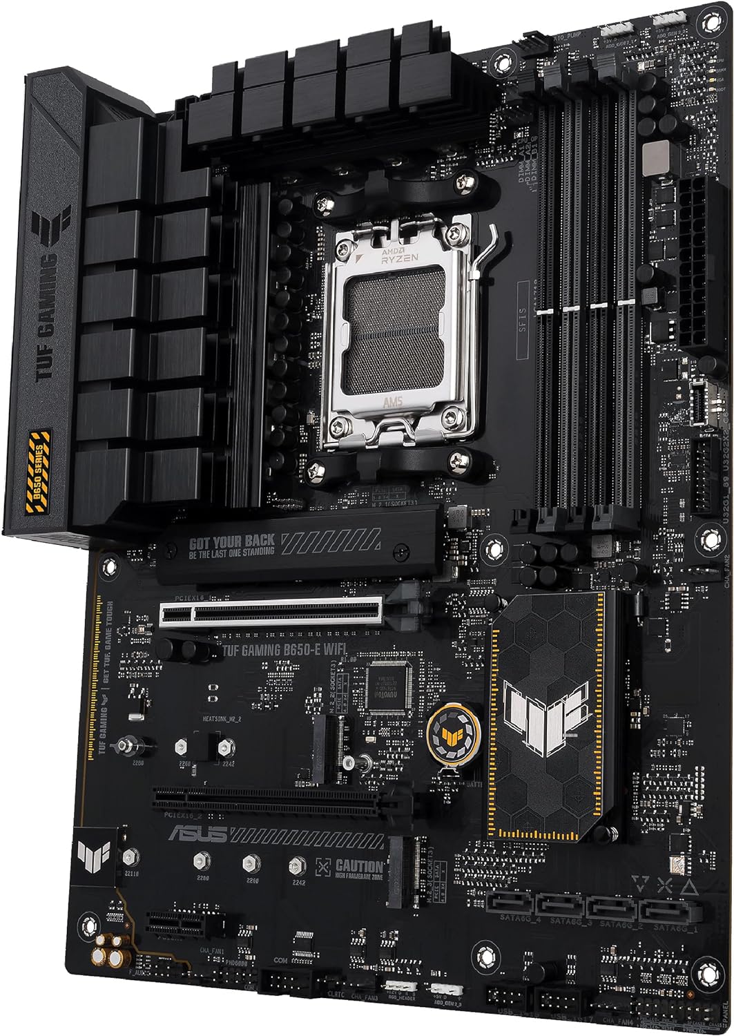 ASUS TUF GAMING B650M-E WIFI Mainboard Sockel AMD AM5 (Ryzen 7000, mATX, PCIe 5.0, DDR5-Speicher, WIFI 6E, USB 3.2 Gen 2x2 Typ-C, Aura Sync