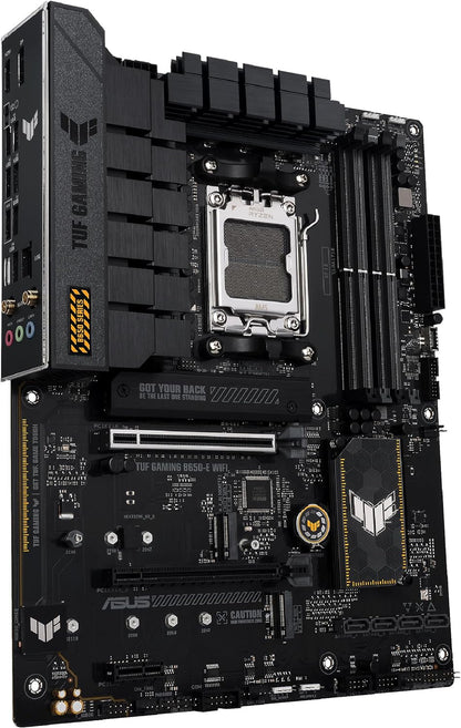 ASUS TUF GAMING B650M-E WIFI Mainboard Sockel AMD AM5 (Ryzen 7000, mATX, PCIe 5.0, DDR5-Speicher, WIFI 6E, USB 3.2 Gen 2x2 Typ-C, Aura Sync