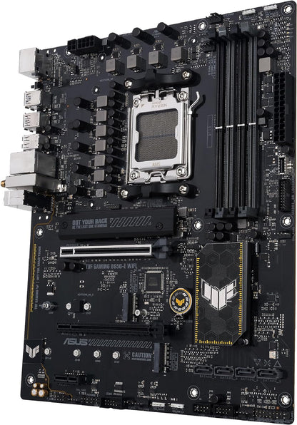 ASUS TUF GAMING B650M-E WIFI Mainboard Sockel AMD AM5 (Ryzen 7000, mATX, PCIe 5.0, DDR5-Speicher, WIFI 6E, USB 3.2 Gen 2x2 Typ-C, Aura Sync