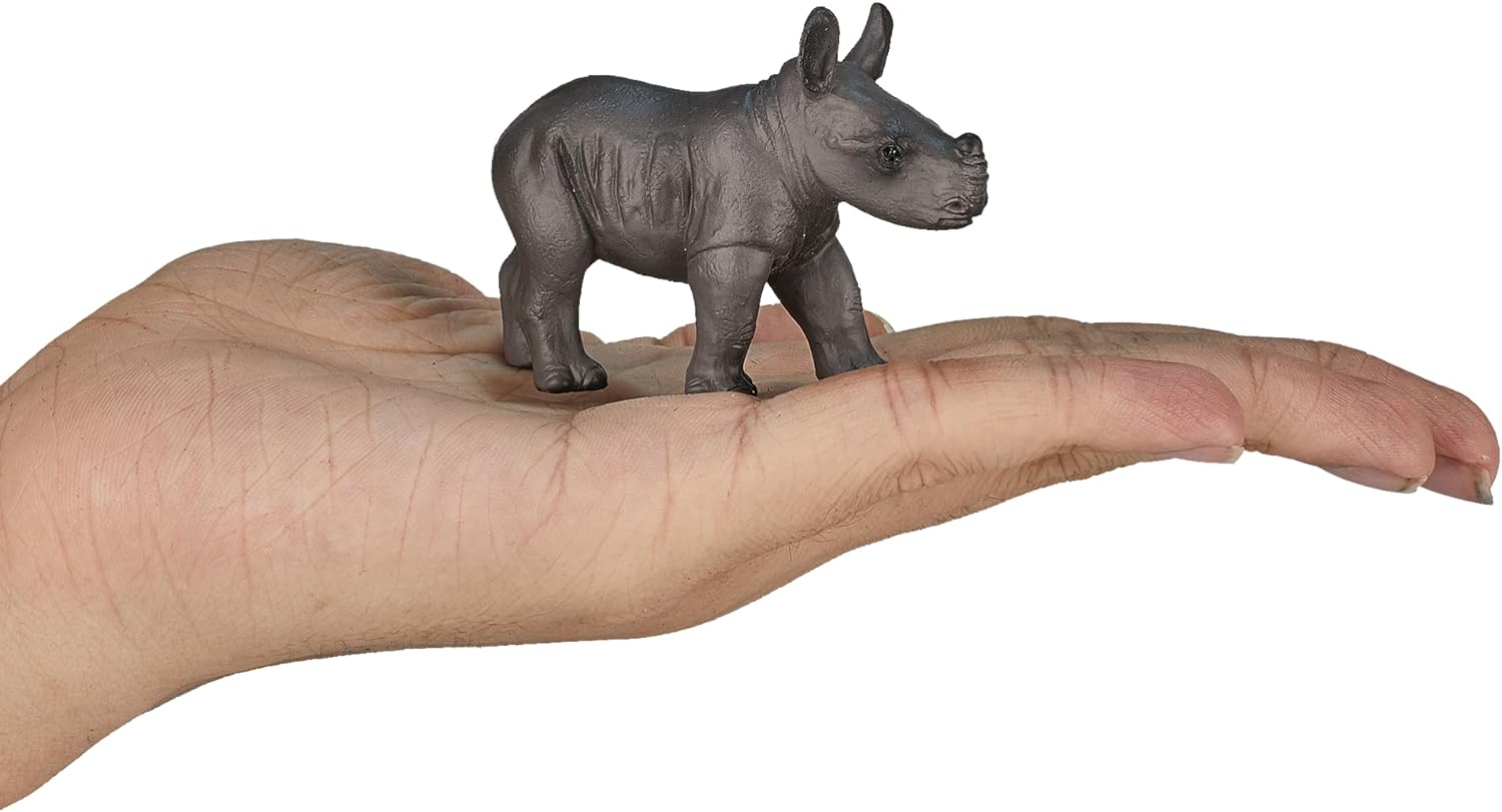MOJO - Rhino Baby Walking| Hand-Painted Toy Figure | Wildlife Collection | True to Life & Highly Detailed | Designed in UK