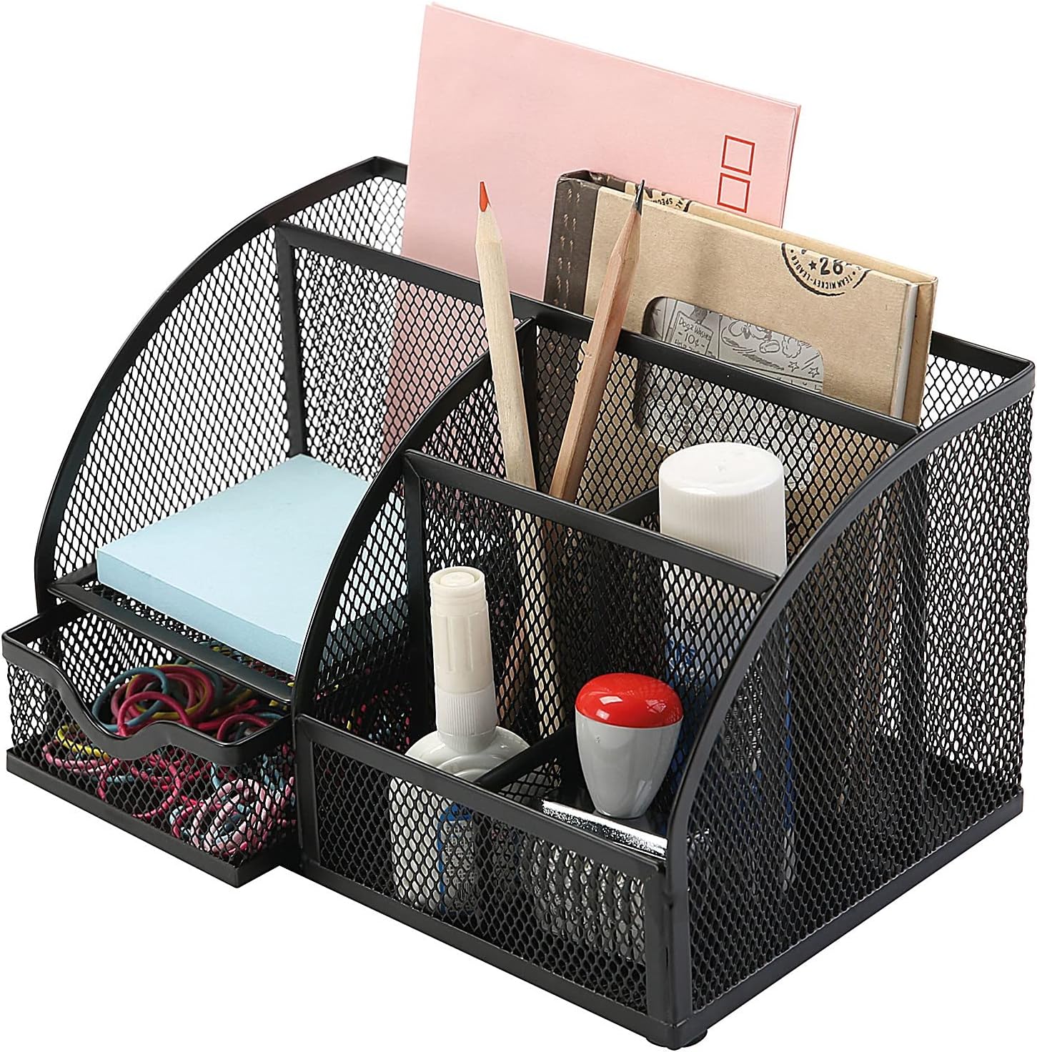 Q-Connect Curved Desktop Organiser Black