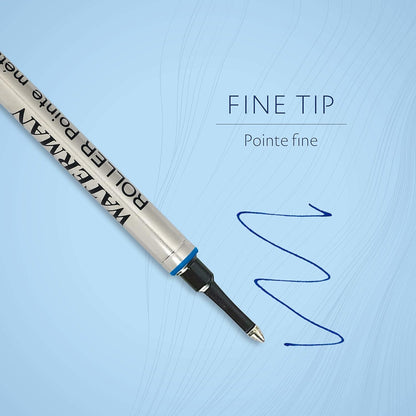 Waterman Rollerball Pen Refill | Fine Point | Blue Ink | 1 Count (Pack of 2
