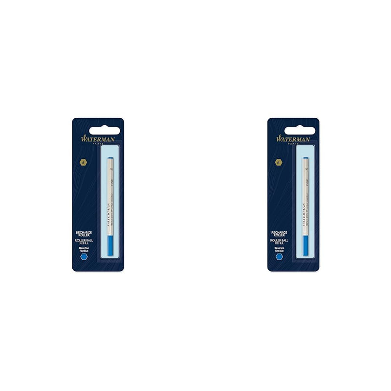 Waterman Rollerball Pen Refill | Fine Point | Blue Ink | 1 Count (Pack of 2