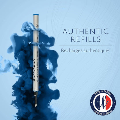 Waterman Rollerball Pen Refill | Fine Point | Blue Ink | 1 Count (Pack of 2