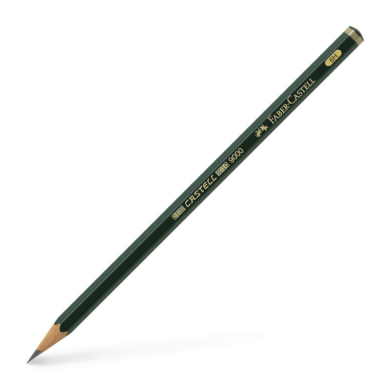 Faber-Castell Miscellaneous Castell 9000 Graphite Pencil, Pencil, 6H, For Art, Craft, Drawing, Sketching, Home, School, University, Colouring 1 count (Pack of 1) 6H