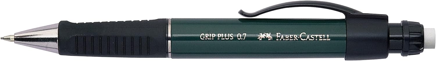 Faber-Castell Miscellaneous Grip Plus Mechanical Pencil, Green Metallic, 0.7mm, For Art, Craft, Drawing, Sketching, Home, School, University, Colouring