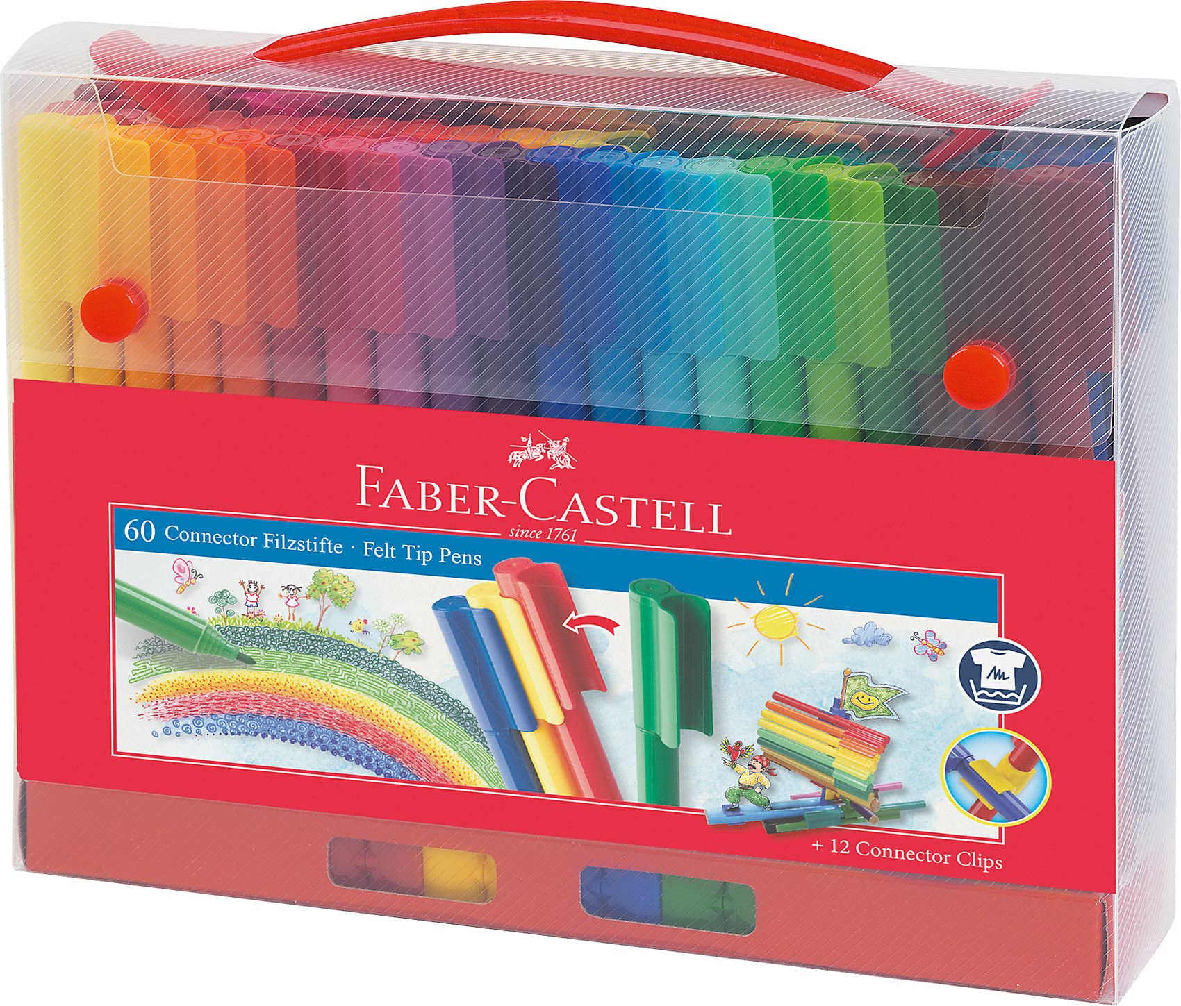 Faber-Castell Connector Fibre Tip Pen Case Box (Pack of 60