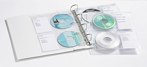 Durable CD/DVD Cover Pocket for 4 Disks - Transparent, Pack of 10