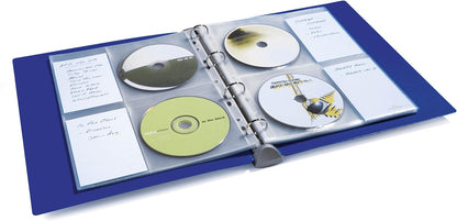 Durable CD/DVD Cover Pocket for 4 Disks - Transparent, Pack of 10