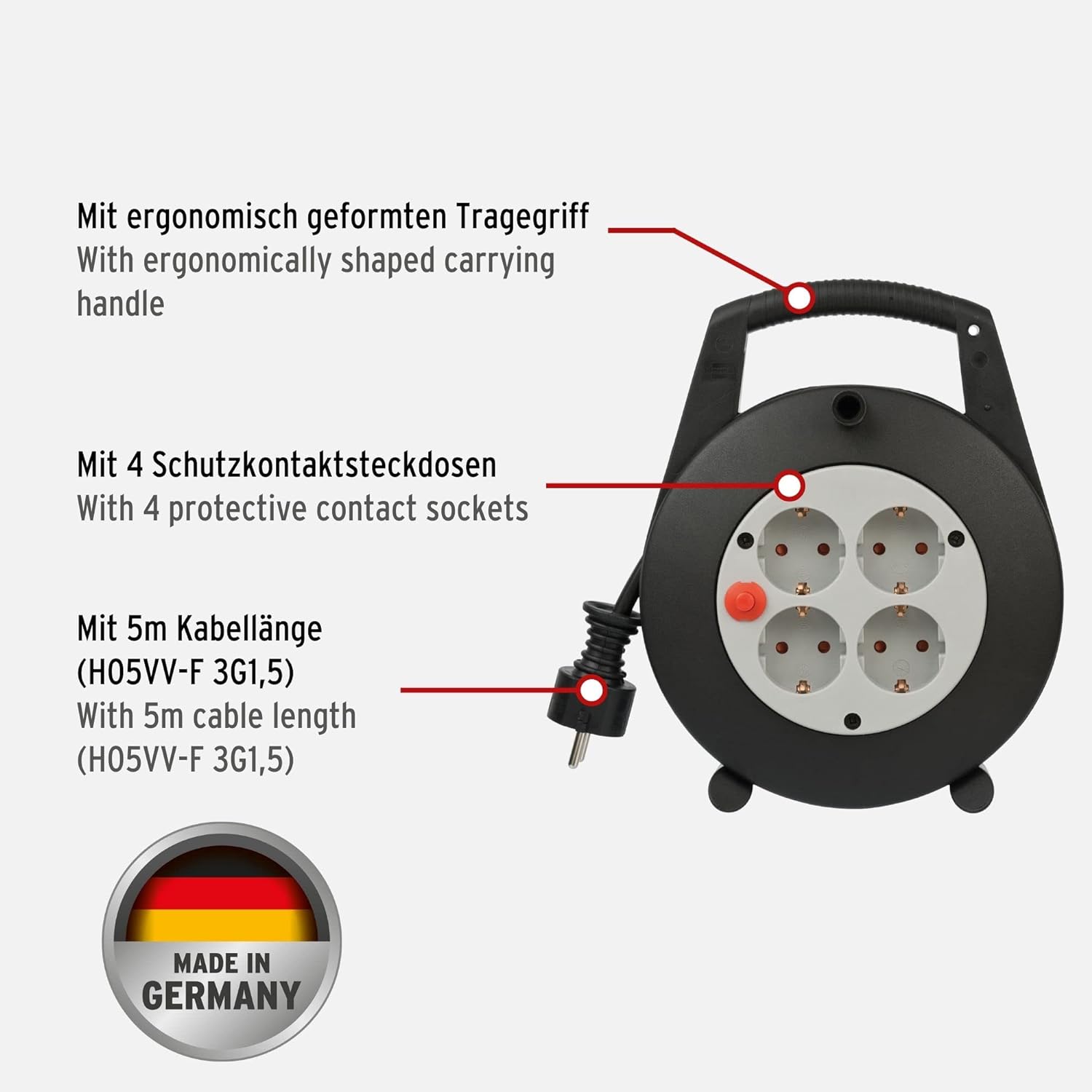 brennenstuhl Kabelbox Vario Line/1092200 schwarz l