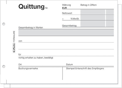 Herlitz 403 Quittung A6 quer – 2 x 50 Blatt 1