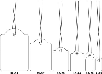 HERMA 6948 Hanging Labels with White Thread, Pack of 1000, 32 x 50 mm, Thread Length Approx. 8 cm, Large Cardboard Price Tags, Marking Labels for Labelling, White With white thread 32 x 50 mm