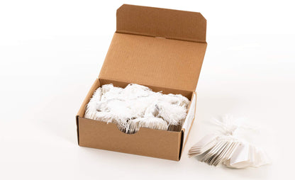 HERMA 6948 Hanging Labels with White Thread, Pack of 1000, 32 x 50 mm, Thread Length Approx. 8 cm, Large Cardboard Price Tags, Marking Labels for Labelling, White With white thread 32 x 50 mm