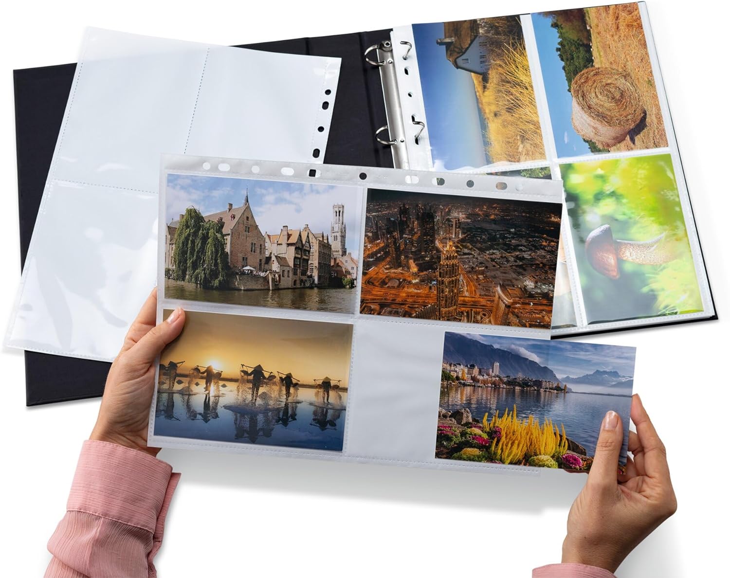 HERMA Photo Pockets for Ring Binder Albums, Acid Free, 10 x 15 cm / 4 x 6 inch Portrait Format, 80 Pockets, White White 10 x 15 cm 10 Sheets