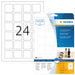 HERMA 9642 QR Code Etiketten blickdicht quadratisch, 25 Blatt, 40 x 40 mm, 24 pro A4 Bogen, 600 Stück, selbstklebend, bedruckbar, matt, blanko Papier QR-Code Klebeetiketten Aufkleber, weiß