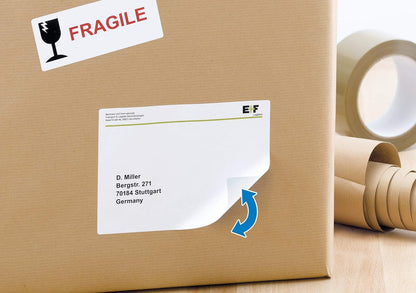 HERMA Self Adhesive Removable Address Mailing Labels, 8 Labels Per A4 Sheet, 200 Labels For Printers, 99.1 x 67.7 mm (10018), White 99.1 x 67.7 mm 25 Sheets