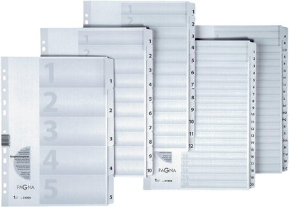 Pagna 31005 08 Register 1-12 A4 12 Part Organiser – White