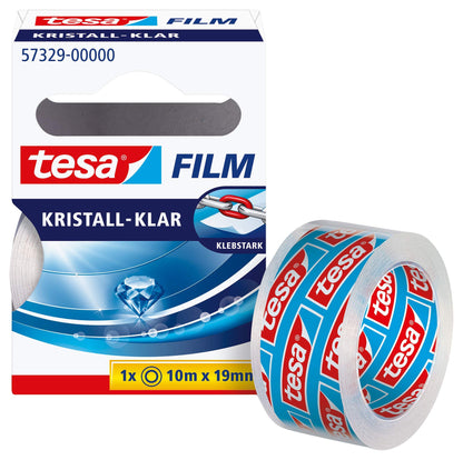 TESA Tesafilm Crystal Clear Adhesive Tape 10m x 19mm 10m x 19mm 1 roll Single