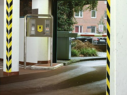 tesa Signal Universal Adhesive Marking and Warning Tape - Marking and Warning of Dangerous Areas - UV Resistant - Solid PP backing - Black / Yellow - 66 m x 50 mm 1