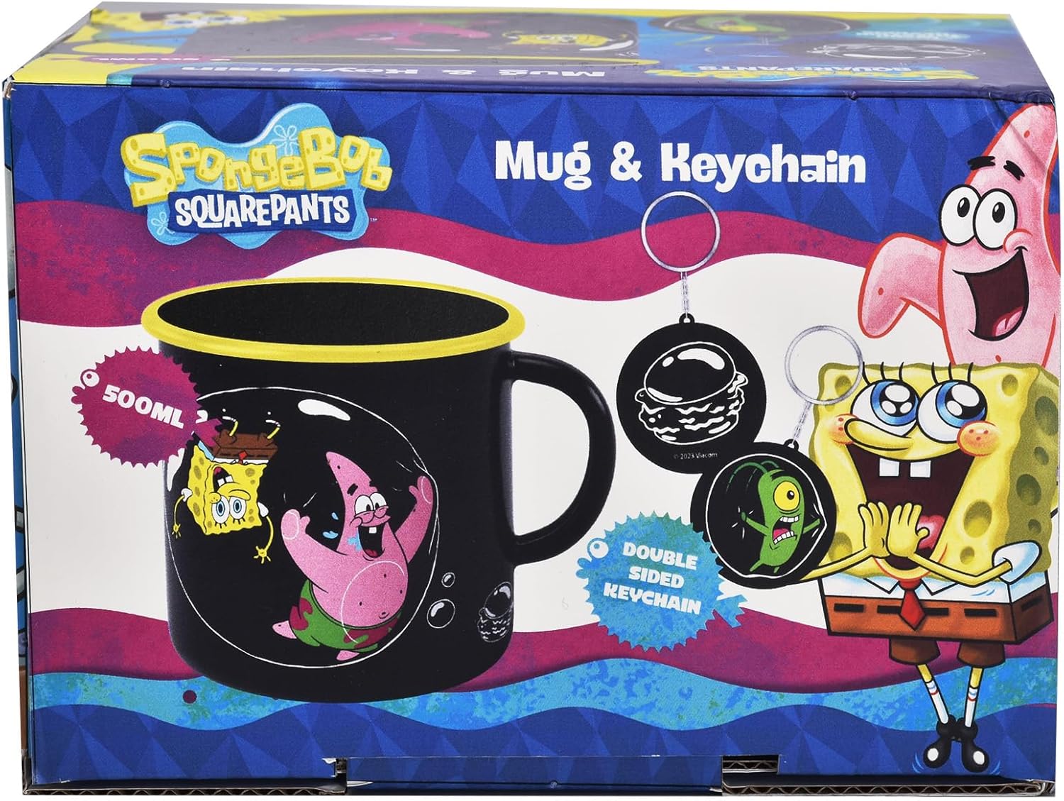 Spongebob Schwammkopf Spongebob and Patrick Bubbles Official Merchandise Mug + Keyring