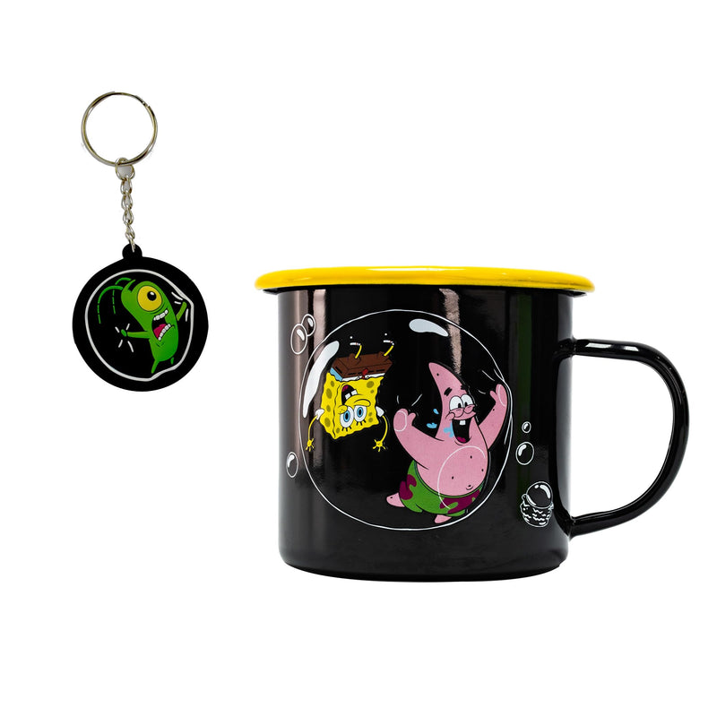 Spongebob Schwammkopf Spongebob and Patrick Bubbles Official Merchandise Mug + Keyring