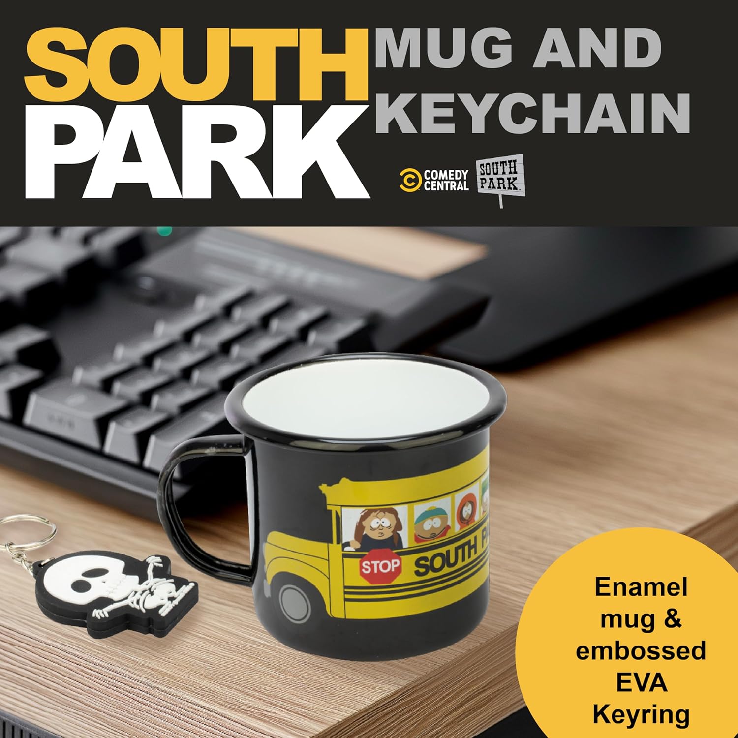 South Park - Set di tazze (taglia unica) (nero/giallo