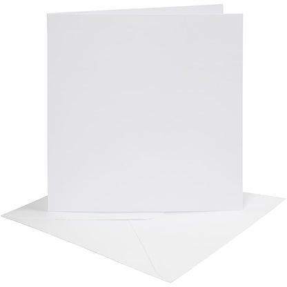 Kaarten en enveloppen, 15,2 x 15,2 cm, 4 sets Wit