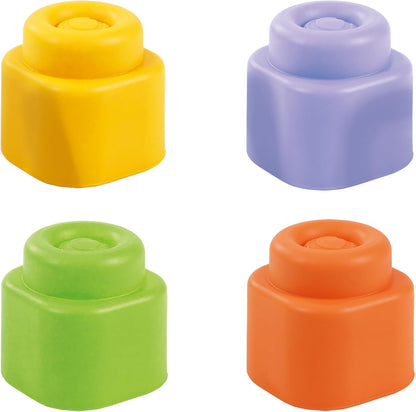 Clementoni Baby Soft Blocks - Clemmy Sensory Activity Cube - Soft Building Blocks, Clemmy Blocks for Kids 6 Months, Bricks Washable, Construction Set, Development & Activity Toy, Made In Italy, 17902