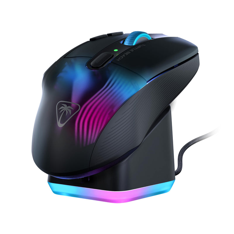 Turtle Beach Kone XP Air - Mouse de Juego RGB ergonómico inalámbrico Personalizable, Sensor óptico de 19,000 PPP, batería de 100 Horas de duración y Base de Carga