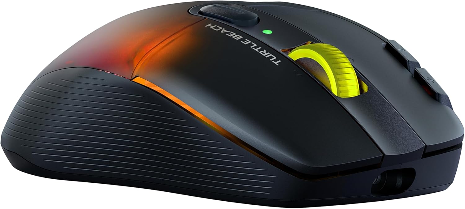 Turtle Beach Kone XP Air - Mouse de Juego RGB ergonómico inalámbrico Personalizable, Sensor óptico de 19,000 PPP, batería de 100 Horas de duración y Base de Carga