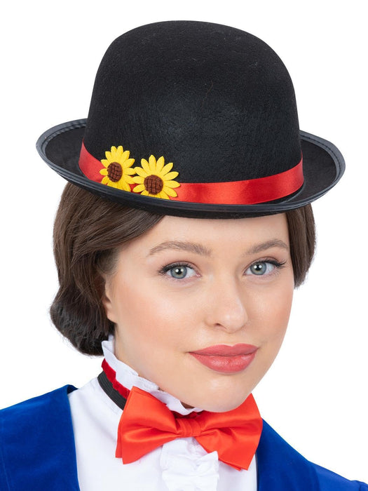 Smiffys Adult Victorian Nanny Kit with Bowler Hat & Bow Tie, Historical Fancy Dress, Adult Dress Up Hats