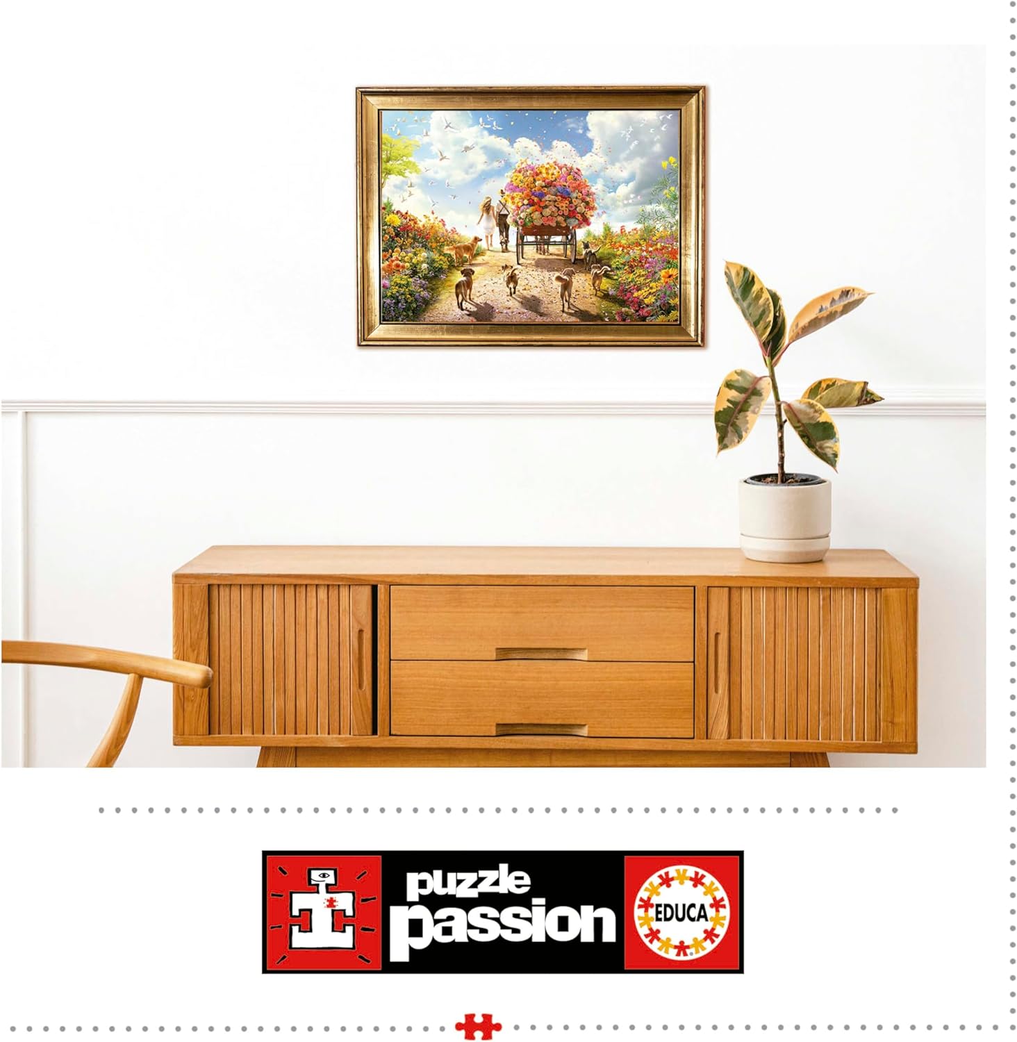 Educa - 1000 Piece Flower Cart Jigsaw Puzzle | Nature and Flowers Puzzle | Size 68x48cm | Includes Glue Fix | For Adults 14+ (19921