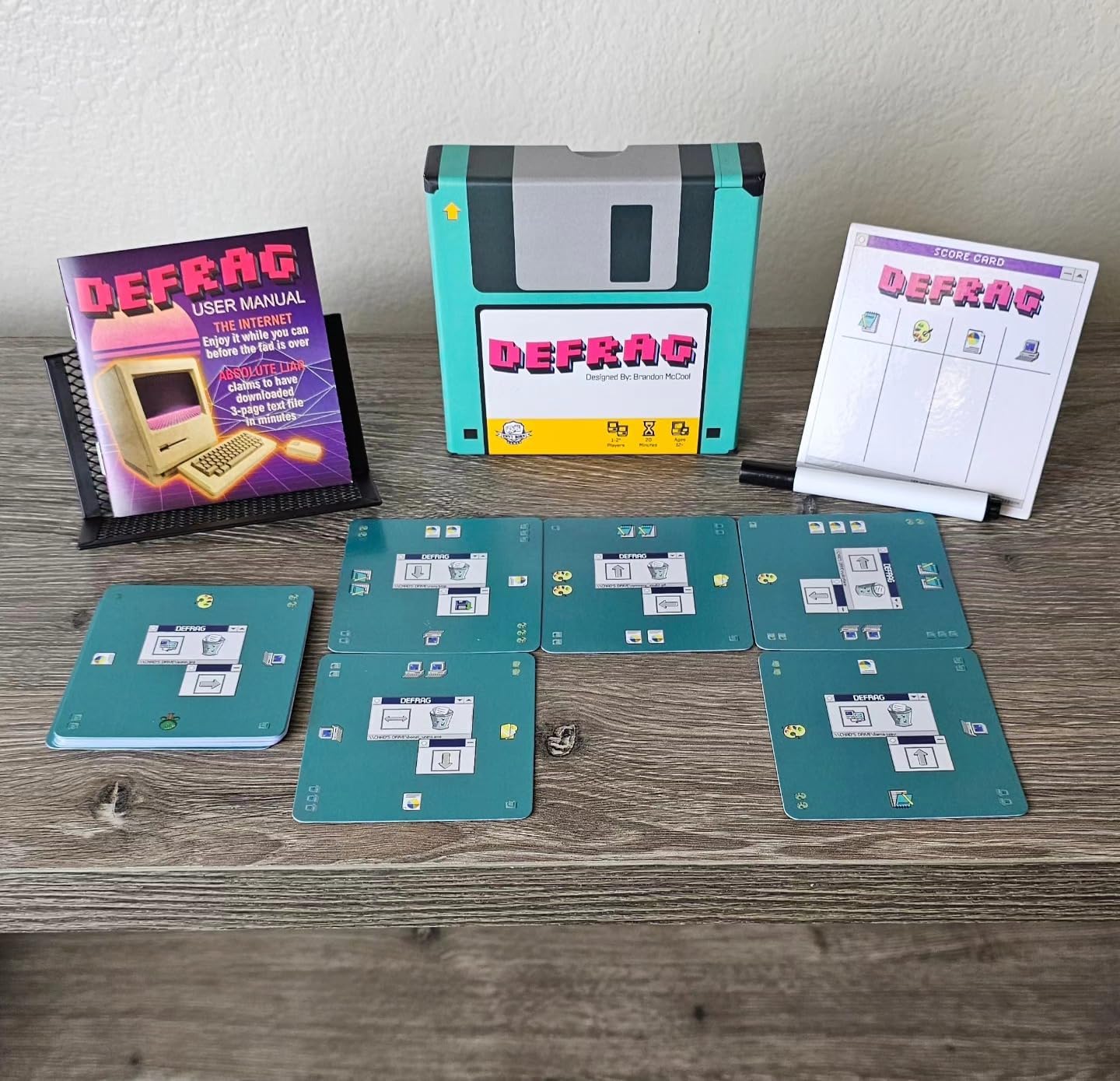 Tiny Game Series - Travel Size Board Games for Adult & Family Fun | Perfect for Game Nights | Range of Player Count, Age, and Playtime | Easy to Learn and Teach (Defrag
