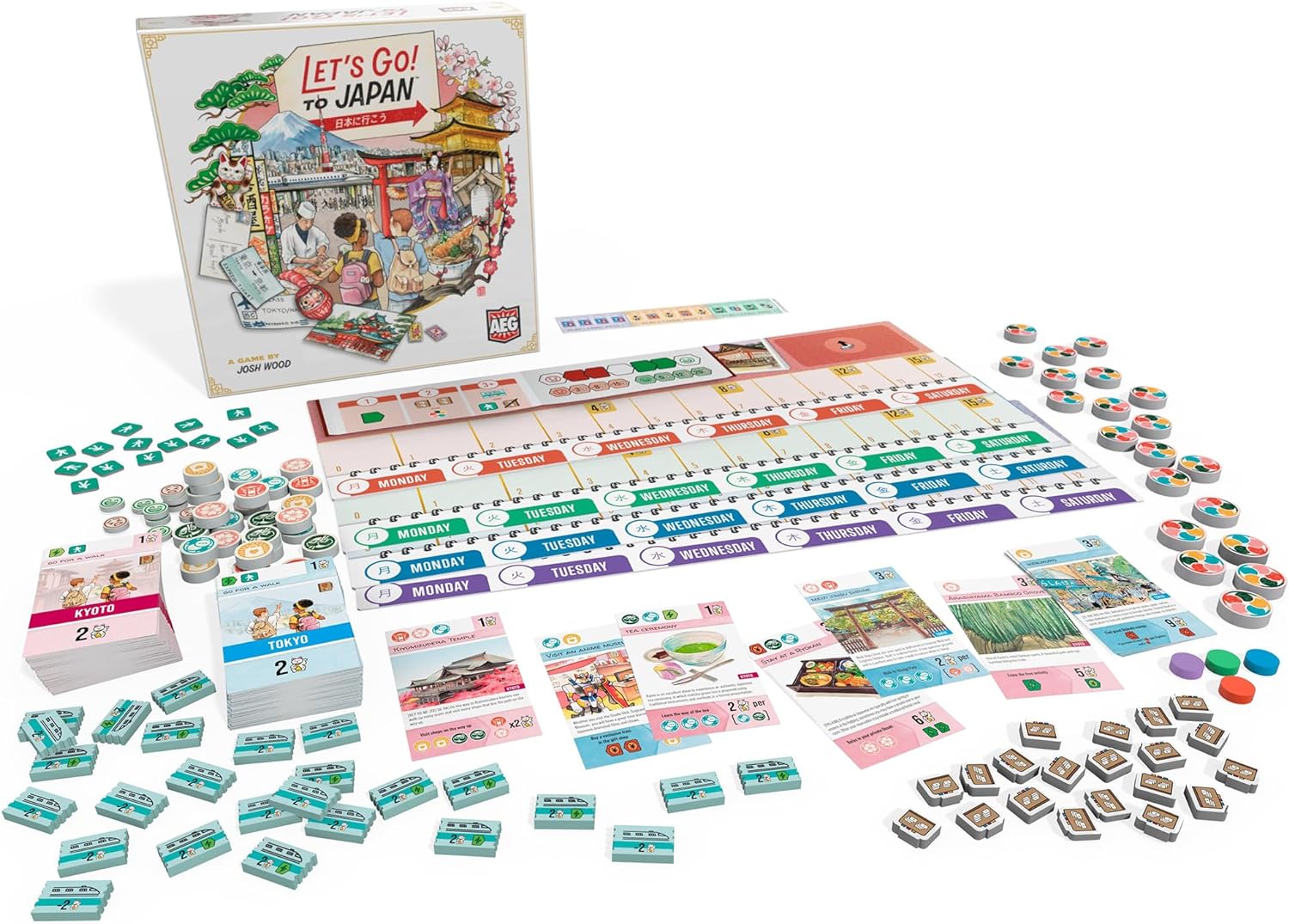 Alderac Entertainment Group | Let's Go! To Japan | Family Board Game | Ages 10+ | 1-4 Players | 45 Minutes Playing Time
