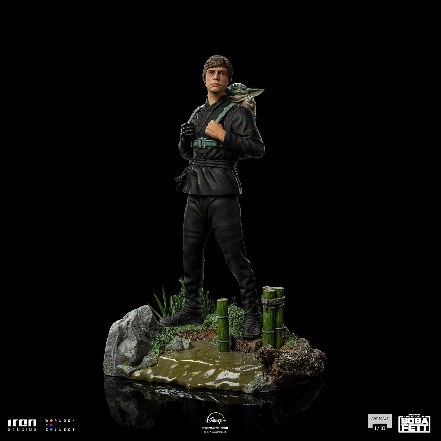 IRON STUDIO LE LIVRE DE BOBA FETT - Luke & Grogu - Figurine 1/10 Art Scale 20cm