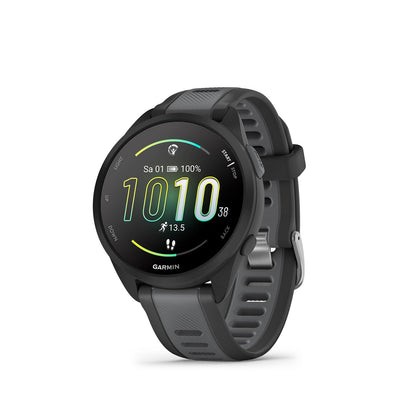 GARMIN Forerunner 165, leichte GPS Smartwatch zum Laufen, mit AMOLED Touchscreen, Trainingsempfehlungen, Gesundheitsdaten, smarten Funktionen Slate Grey