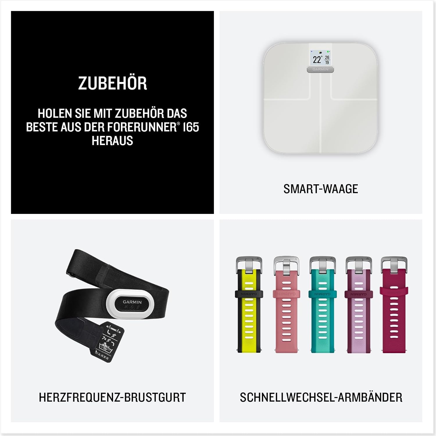 GARMIN Forerunner 165, leichte GPS Smartwatch zum Laufen, mit AMOLED Touchscreen, Trainingsempfehlungen, Gesundheitsdaten, smarten Funktionen Slate Grey