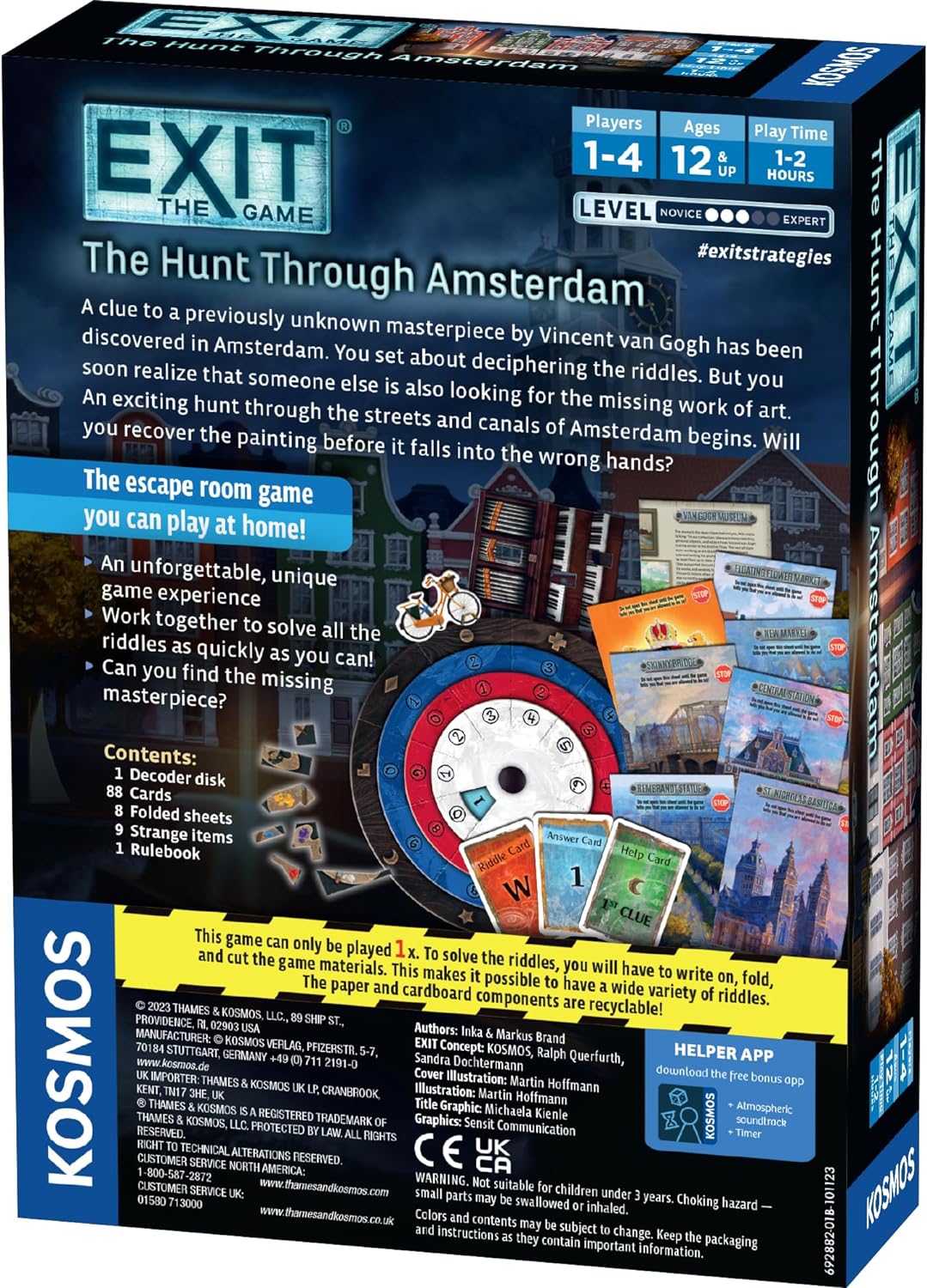 EXIT: The Game - The Hunt Through Amsterdam | Escape Room |Co-op Games | 1+ Players |Ages 5-7| Brainteasers |Art Heist | Ages 12+