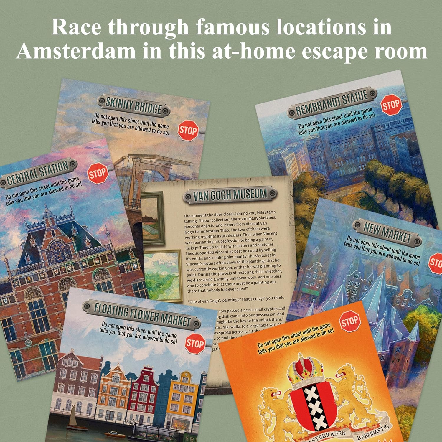 EXIT: The Game - The Hunt Through Amsterdam | Escape Room |Co-op Games | 1+ Players |Ages 5-7| Brainteasers |Art Heist | Ages 12+
