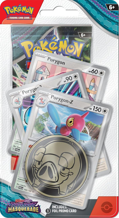 Pokémon TCG – Scarlet & Violet – Twilight Masquerade Premium Checklane Blister Porygon-Z oro Kingdra (1 blíster aleatorio