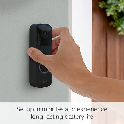 Blink Video Doorbell | Two-Way Audio, Hd Video, Motion And Chime App Alerts And Alexa Enabled Wired Or Wire-Free (Black