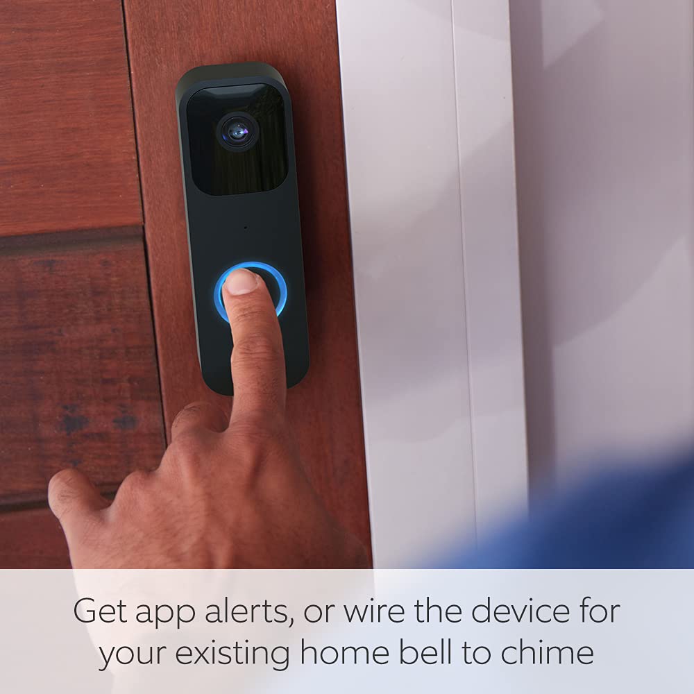 Blink Video Doorbell | Two-Way Audio, Hd Video, Motion And Chime App Alerts And Alexa Enabled Wired Or Wire-Free (Black