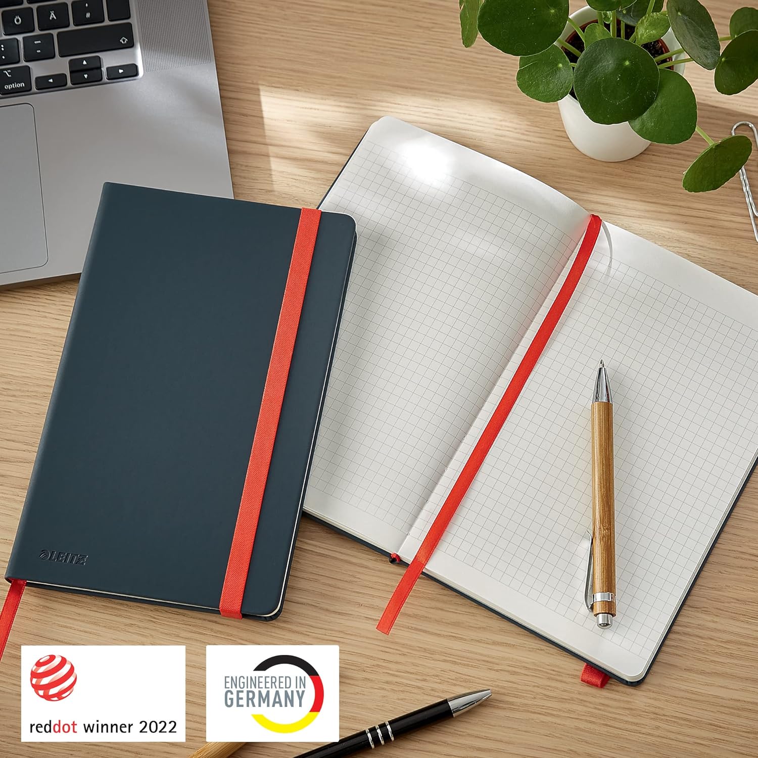 Leitz - Cosy Notebook Hard Cover Medium Grey - Squared