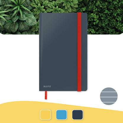 Leitz Notitieboek A5 Gelijnd Met Harde Kaft, 80 Vellen, Cosy Range, Fluweel Grijs, 44540089